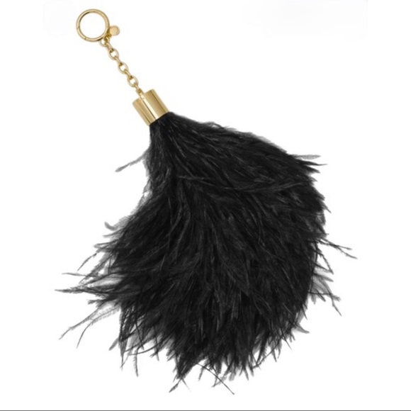 Michael Kors Accessories - MICHAEL KORS Black XL Feather Pom Pom Purse Charm